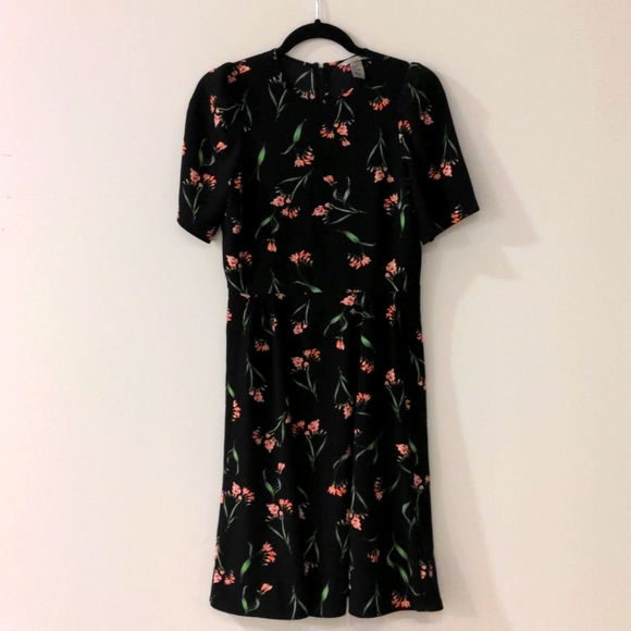 Floral Puff Sleeve Special Occasion Midi Dress - Picture 1 of 4